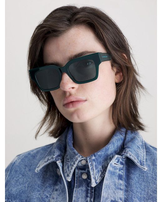 Calvin Klein Blue Rectangle Sunglasses Ckj23601S