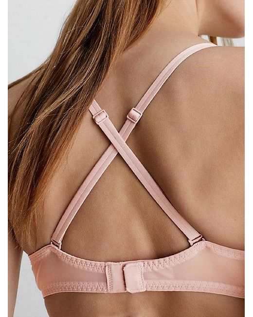 Calvin Klein Pink Push Up Bra Sheer Marquisette