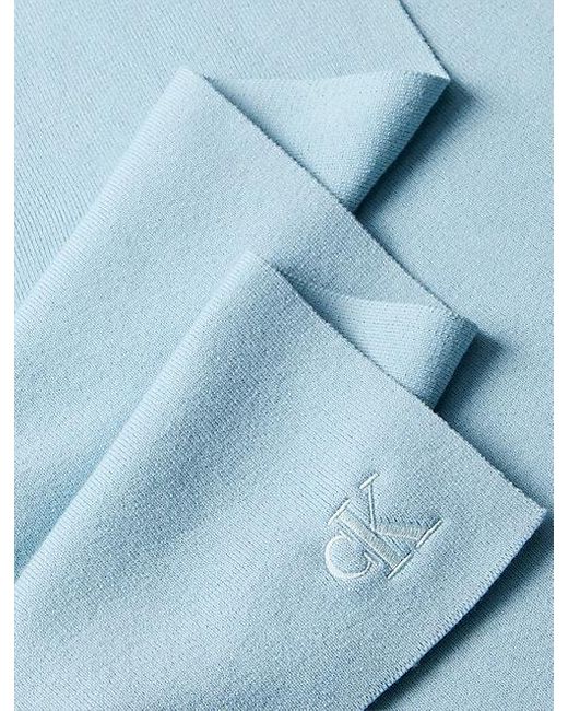 Calvin Klein Blue Signature Logo Scarf for men