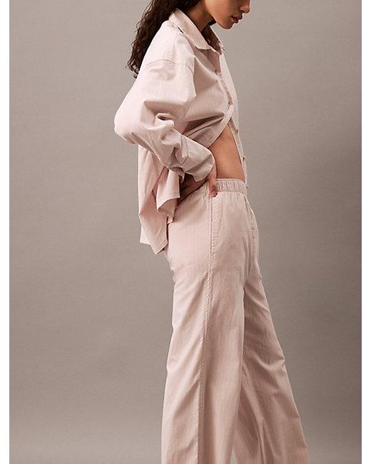Calvin Klein Natural Pyjama-Hose Aus Baumwoll-Popeline