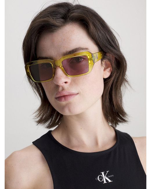 Calvin Klein Pink Rectangle Sunglasses Ckj23602S