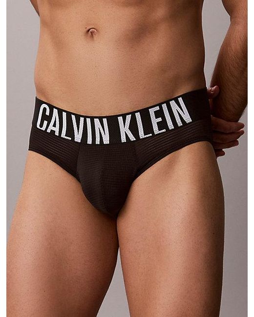 Calvin Klein Black 3 Pack Hip Briefs Intense Power Air for men
