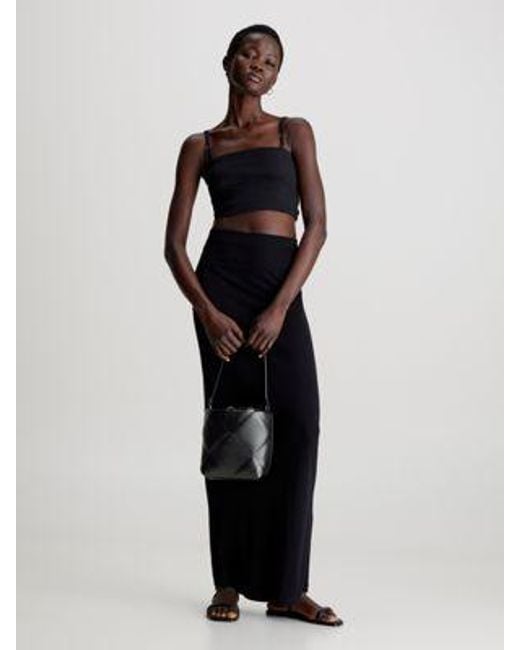 Calvin Klein Doorgestikte 2-in-1 Bucket Bag in het Black