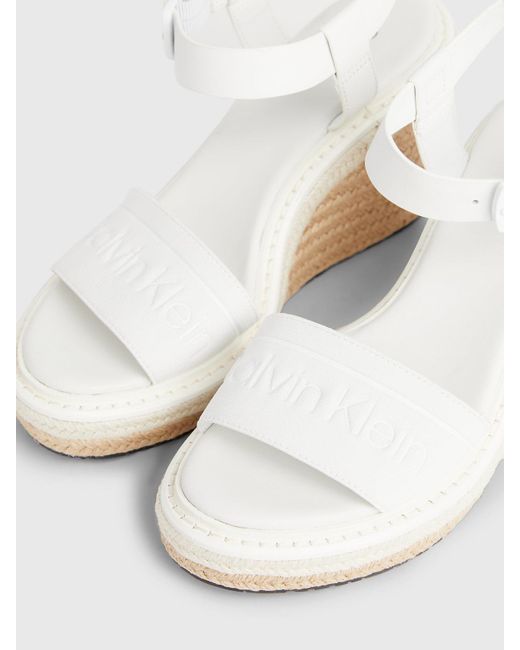Sandales espadrilles compensées en cuir Calvin Klein en coloris Natural