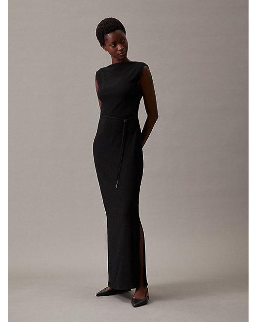 Calvin Klein Relaxed Rechte Maxi-jurk in het Black