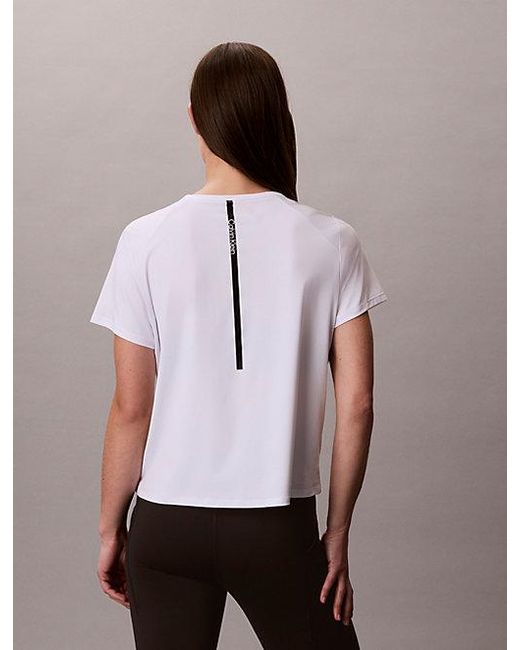 Calvin Klein White Schnell Trocknendes Performance-Gym-T-Shirt