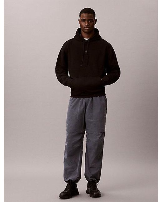 Calvin Klein Black Sport Performance Cotton Blend Hoodie for men
