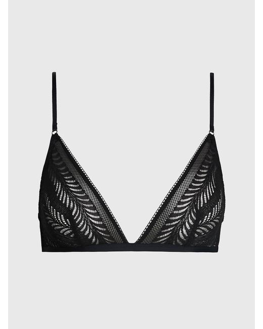 Calvin Klein Black Triangle Bra - Minimalist Lace