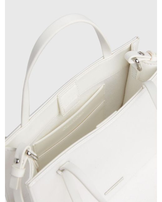 Calvin Klein White Satin Handbag