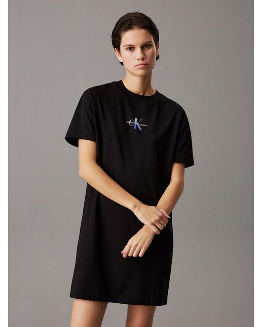chinese dress ladies Calvin Klein Monogram Logo Sleeveless T-Shirt Dress