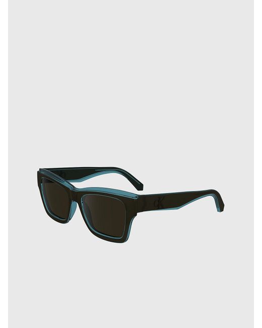 Calvin Klein Black Modified Rectangle Sunglasses Ckj24609s