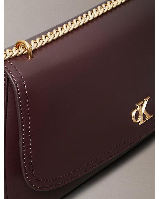 Calvin Klein Schoudertas Met Ketting En Monogramlogo-Hardware in het Brown