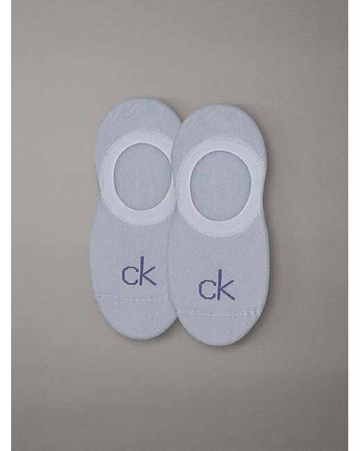 Calvin Klein Gray 2 Pack Soft Combed Cotton Invisible Socks