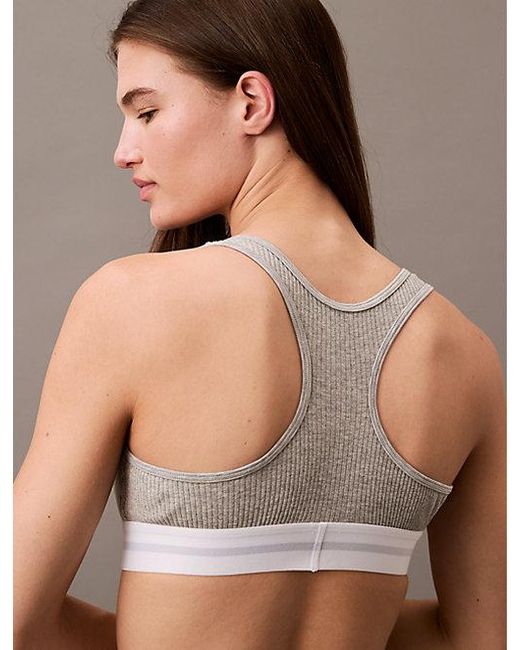 Calvin Klein Brown Bralette Cotton Modal Rib