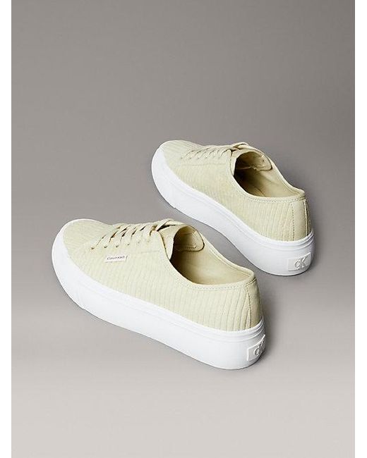 Calvin Klein Metallic Jeans Courderoy Platform Trainers