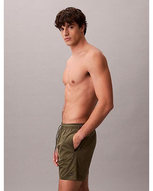 Calvin Klein Green Medium Drawstring Swim Shorts Ck Tech for men