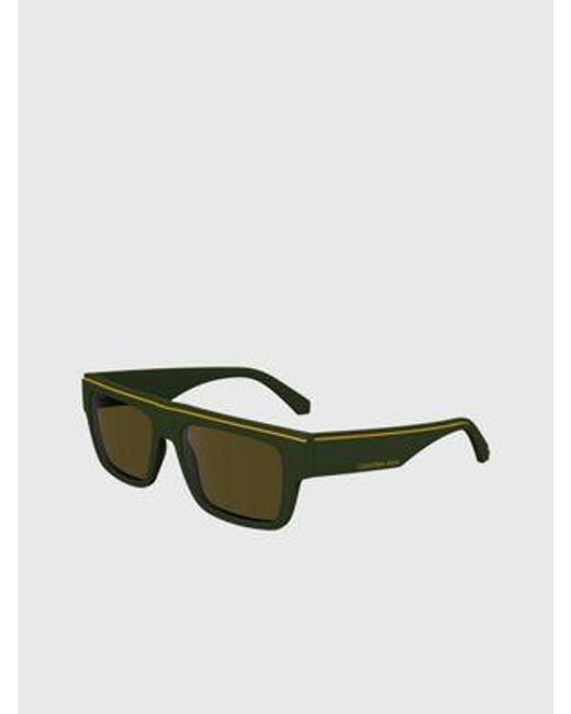 Calvin Klein Modifizierte rechteckige Sonnenbrille CKJ24603S in Green für Herren