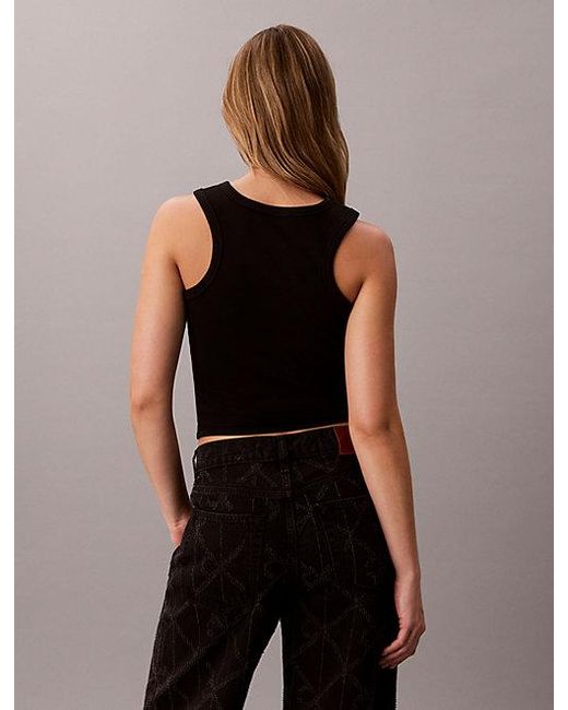 Calvin Klein Black Jeans Ribbed Cotton Tank Top