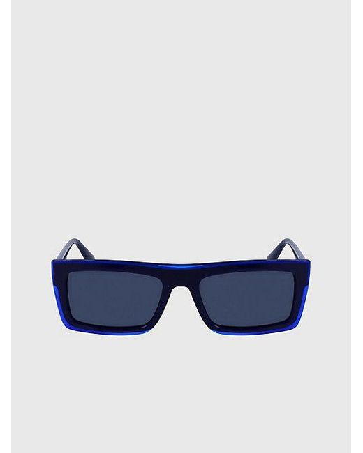 Calvin Klein Blue Jeans Rectangle Sunglasses Ckj23657S