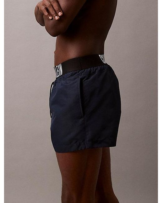 Calvin Klein Brown Jeans Logo Waistband Swim Shorts Intense Power for men
