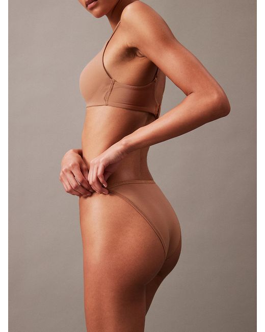 Calvin Klein Brown Ideal Micro String Bikini