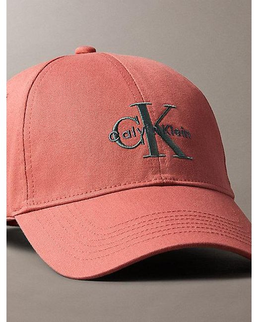 Calvin Klein Pink Embroidered Monogram Logo Twill Cap for men