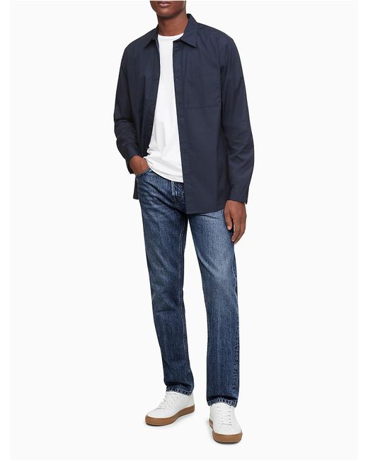 Calvin Klein Slim Straight Fit Sustainable Organic Cotton Vintage Indigo  Jeans in Blue for Men | Lyst