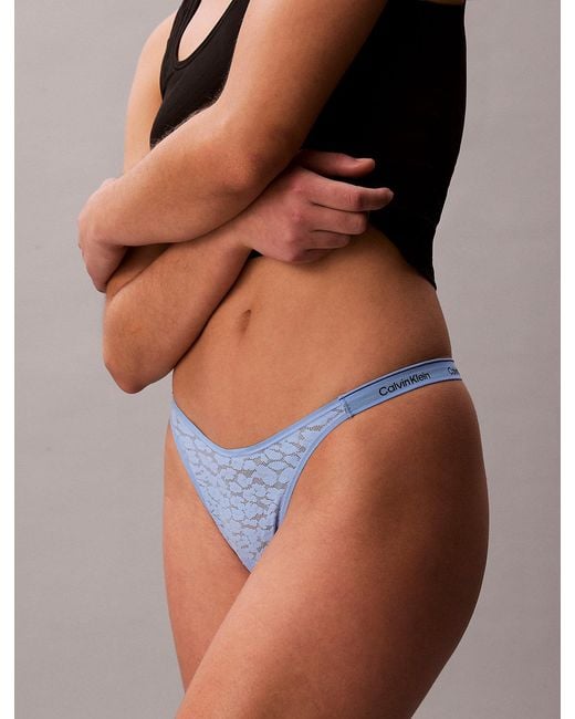 Calvin Klein Blue Dipped String Thong