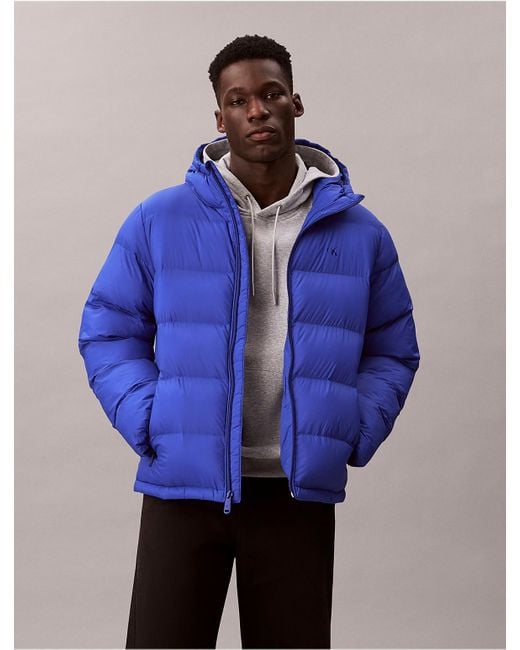 Calvin Klein Men's Blue Calvin Klein Nylon Puffer Jacket