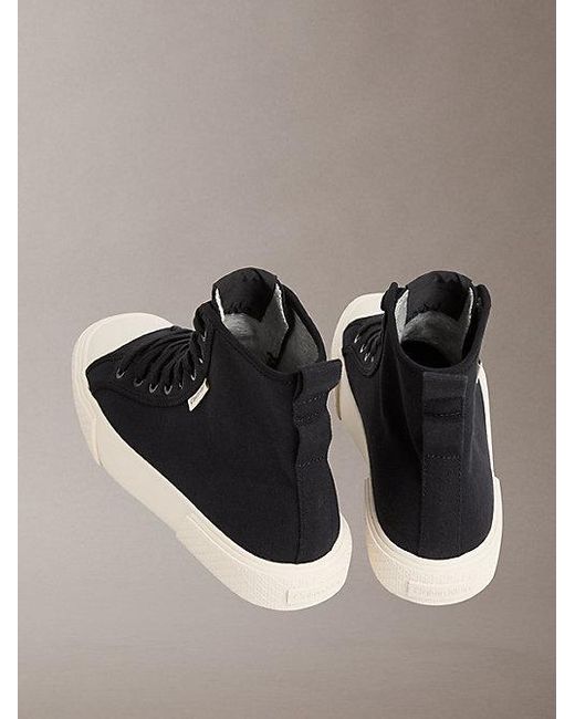 Calvin Klein Brown Ck Luna Canvas High Top Logo Trainers