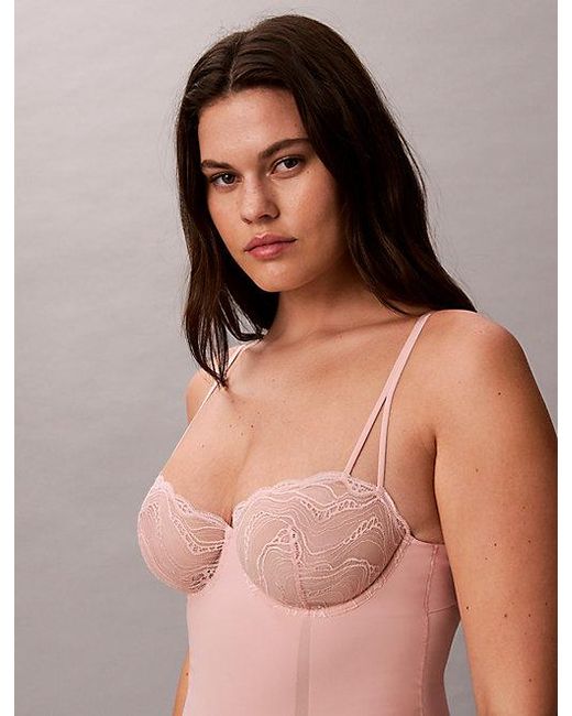 Calvin Klein Gray Shapewear Bodysuit Sensual Stretch Lace
