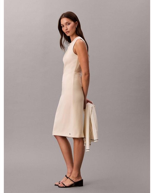 Calvin Klein Natural Stretch Crepe Sleeveless Dress