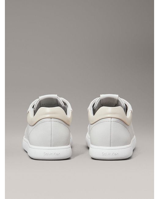 Calvin Klein Metallic Leather Low Profile Trainers
