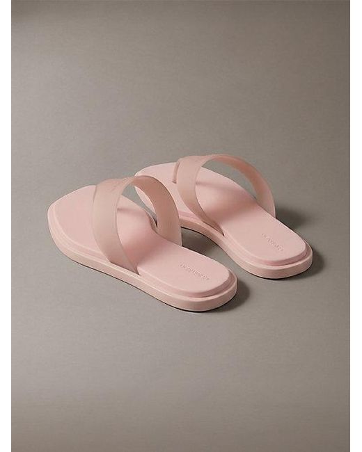 Calvin Klein Gray Finni Jelly Flat Thong Sandals