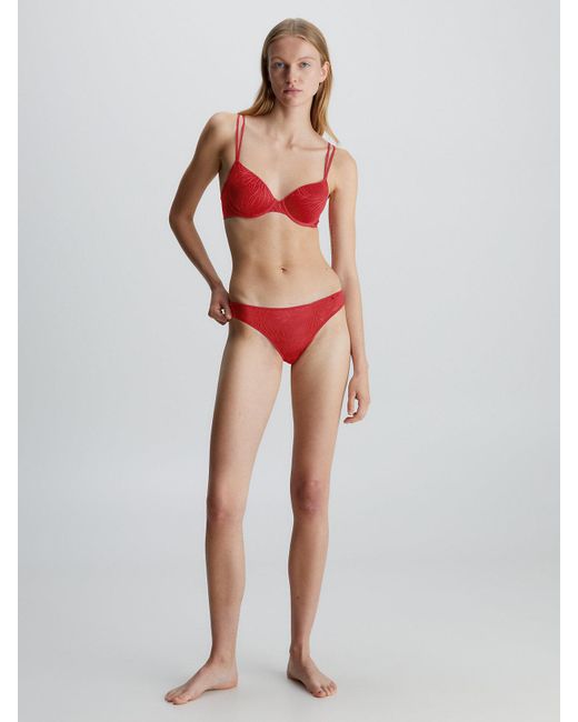 Soutien-gorge corbeille invisible - Sheer Marquisette Calvin Klein en coloris Red
