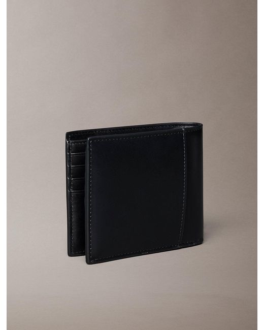 Calvin Klein Black Leather Rfid Slimfold Wallet for men