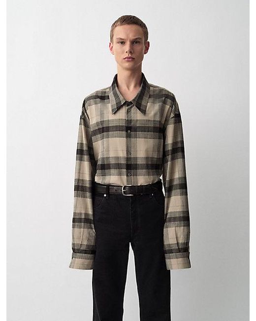 Calvin Klein Blakely Geruit Button-Down Overhemd in het Brown voor heren