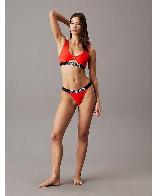Calvin Klein Red Brazilian Bikini Bottoms Intense Power