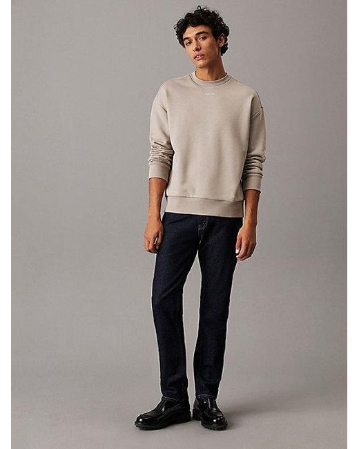 Calvin Klein Lässiges Sweatshirt Aus Frottee-Modal in Natural für Herren
