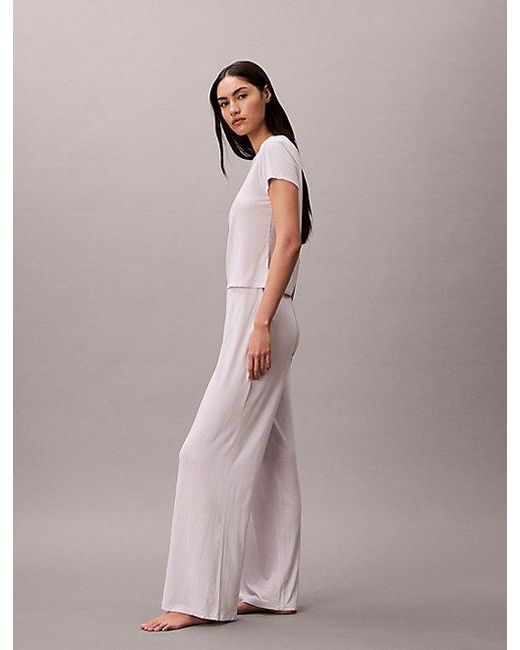 Calvin Klein Gray Soft Modal Rib Pyjama Pants