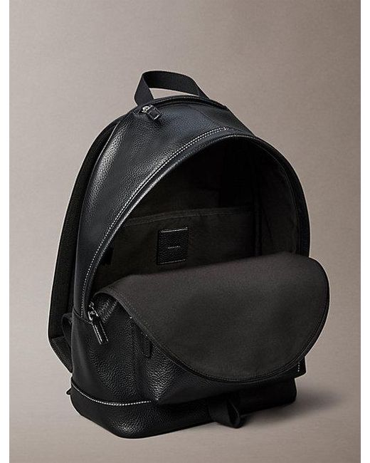 Calvin Klein Gray Pebbled Signature Logo Trolley Backpack for men