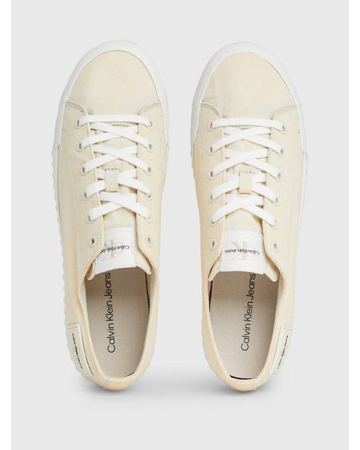 Calvin Klein Natural Washed Canvas Trainers for men
