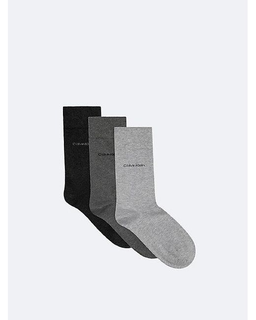 Calvin Klein 3-Pack Zachte Crewsokken Van Gekamd Katoen in het Black voor heren