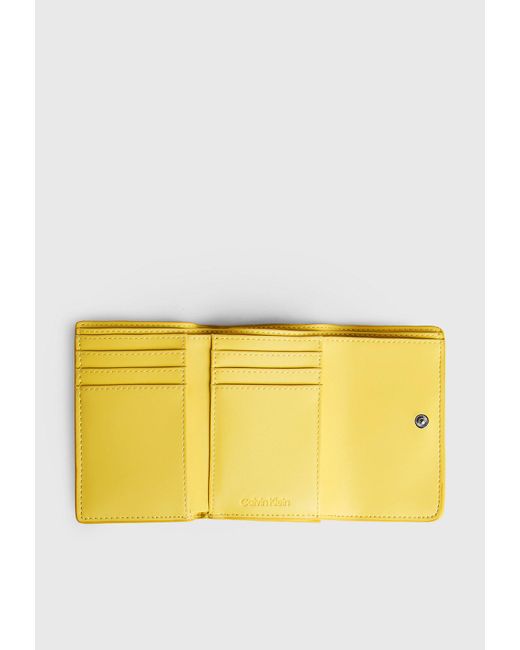 Calvin Klein Yellow Small Rfid Trifold Wallet