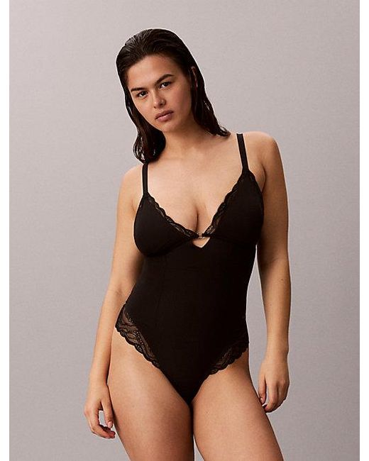 Calvin Klein Black Shapewear Bodysuit Sensual Stretch Lace