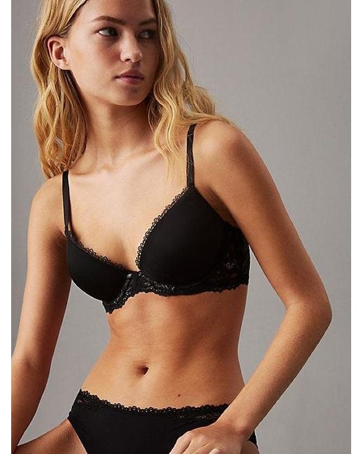 Calvin Klein Black Push Up T-Shirt Bra Seductive Comfort