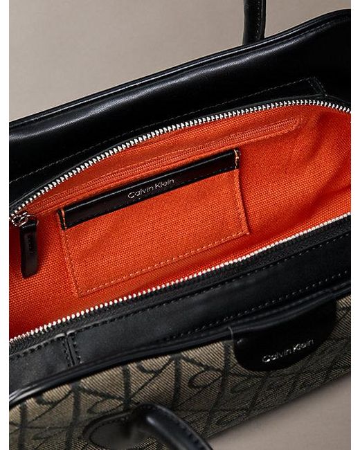 Calvin Klein Gray Emblem Jacquard Shoulder Bag