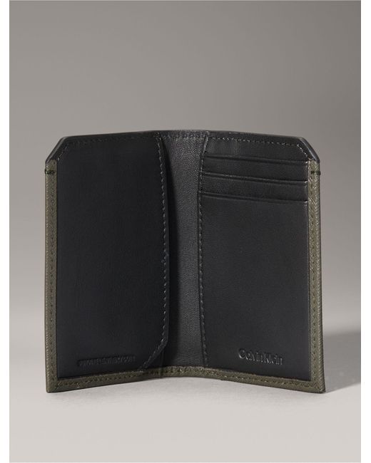 Calvin Klein Gray Refined Saffiano Compact Bifold Wallet for men