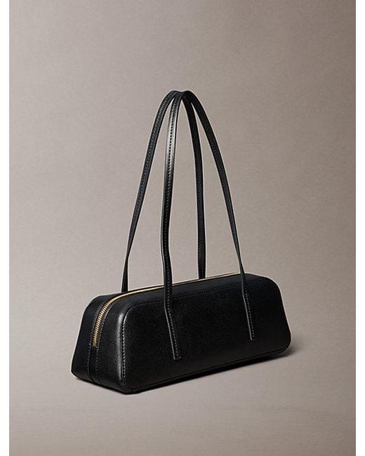 Calvin Klein Black Foil Logo Shoulder Bag