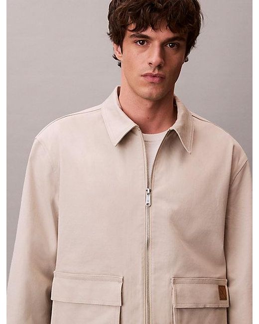 Calvin Klein Gray Jeans Cotton Stretch Utility Relaxed Jacket for men